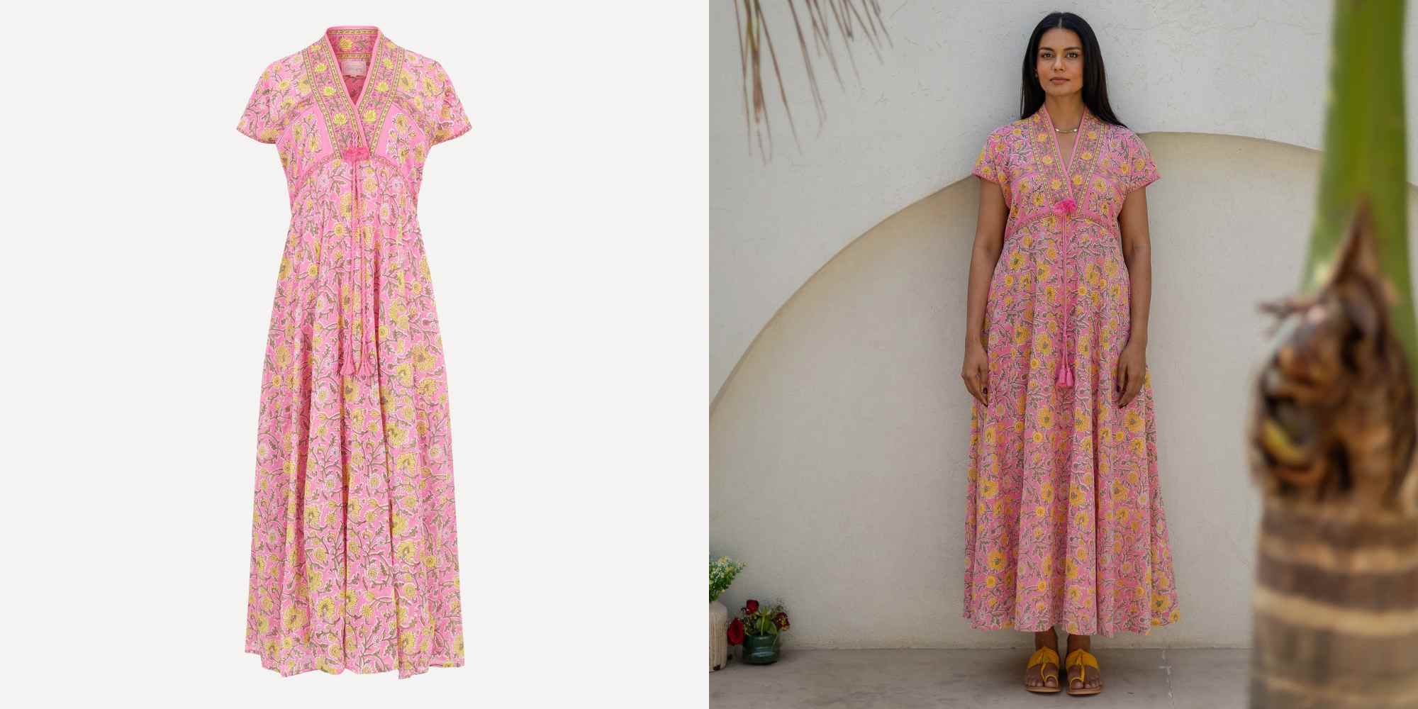 printed wedding guest dress from dilli grey