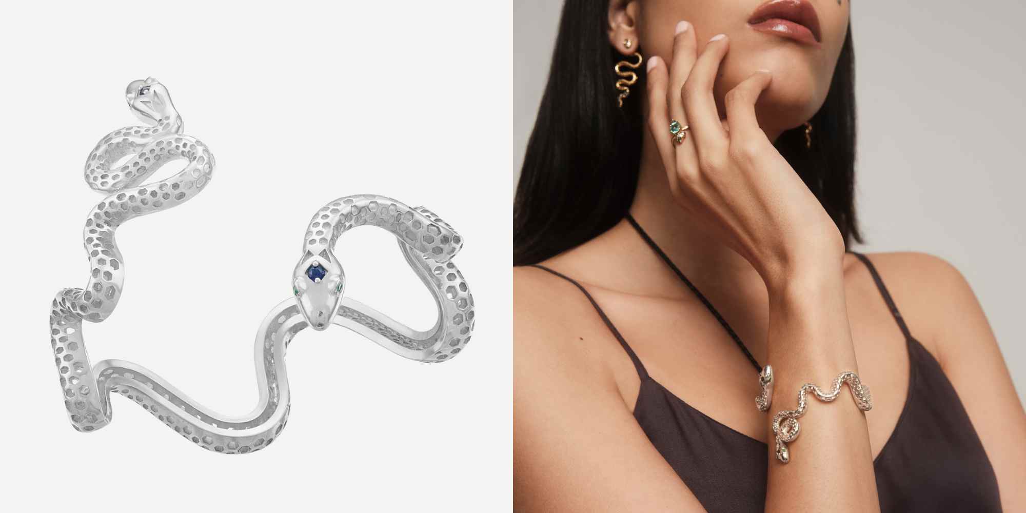 silver snake cuff from bario neal