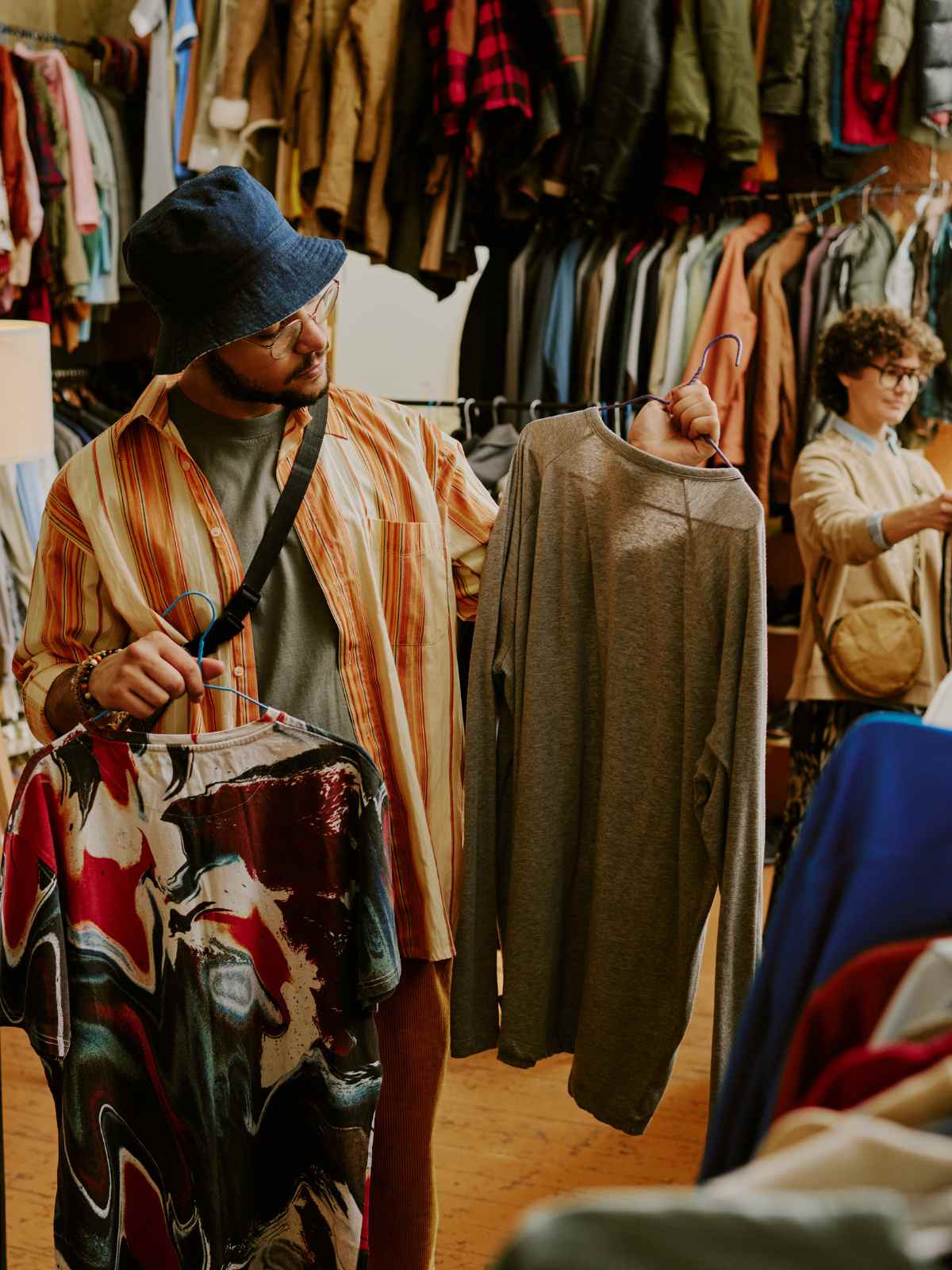 people shopping in a vintage store