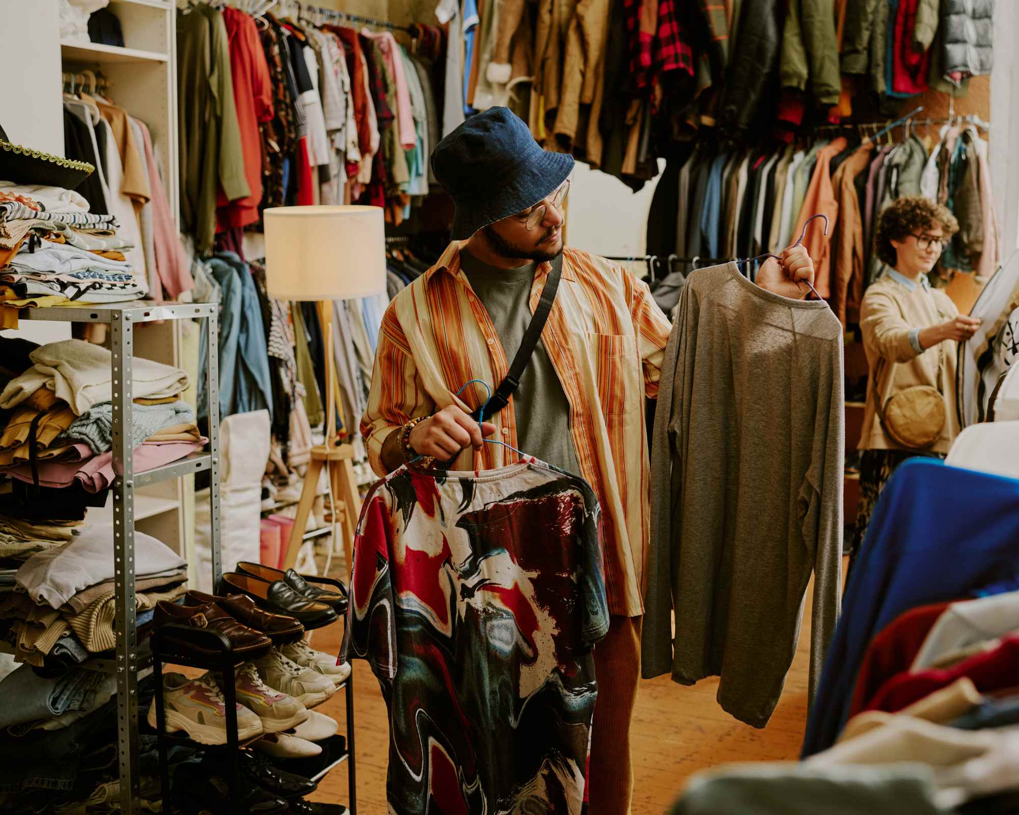 people shopping in a vintage store