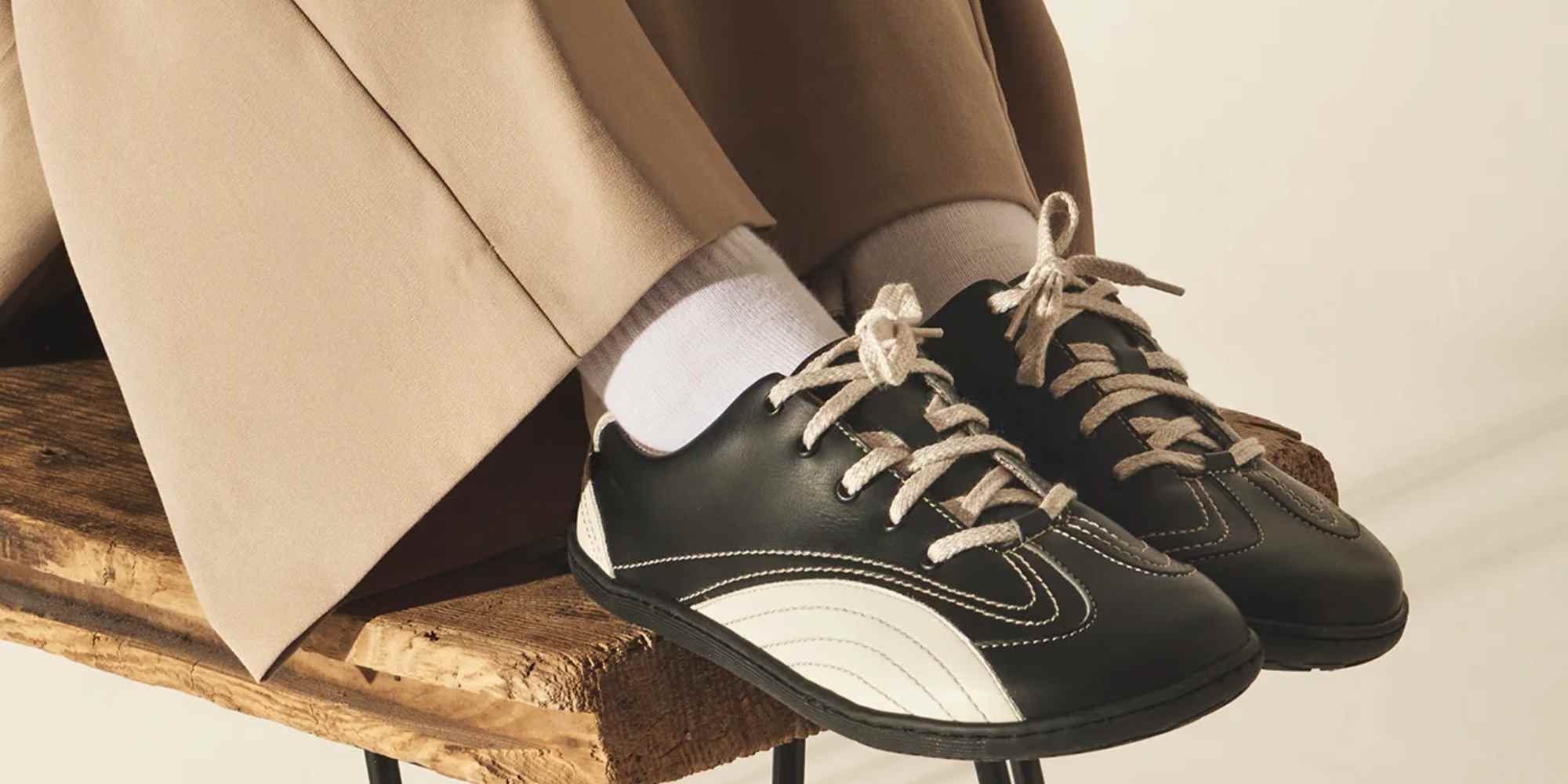 black and white sneakers from agazi
