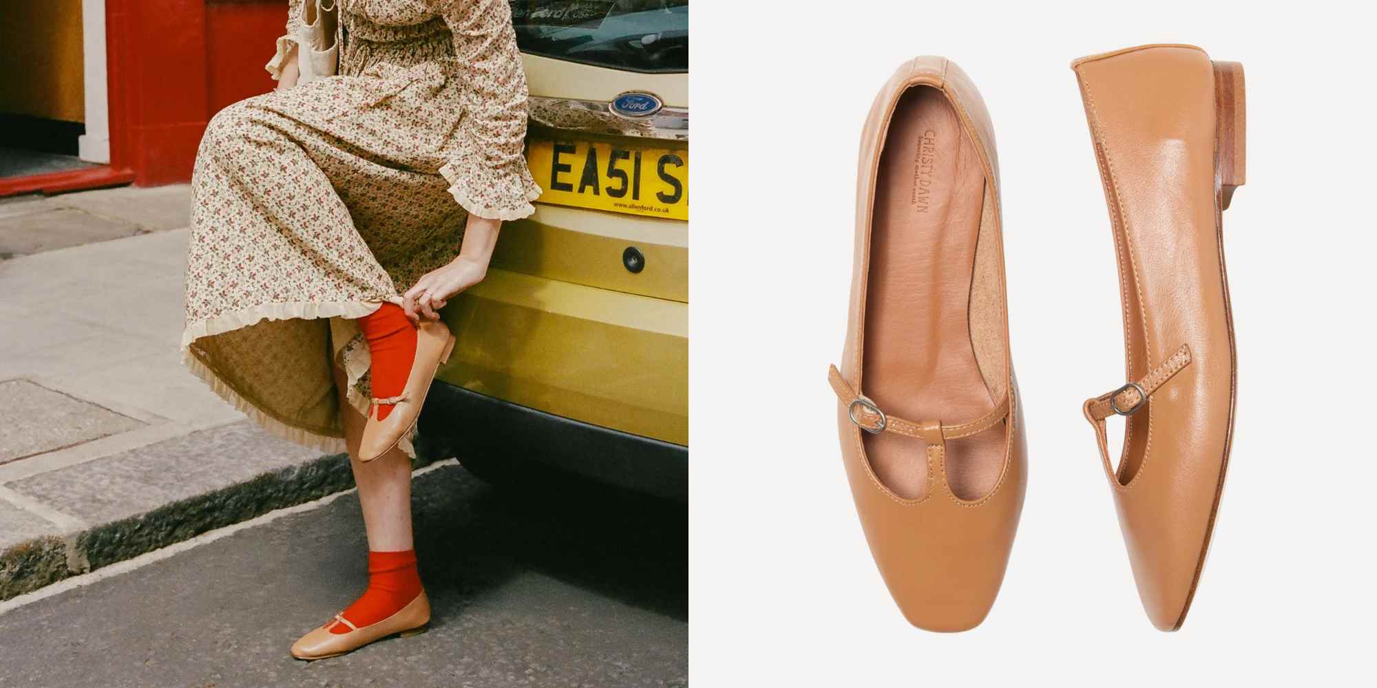 brown ballerina shoes from christy dawn