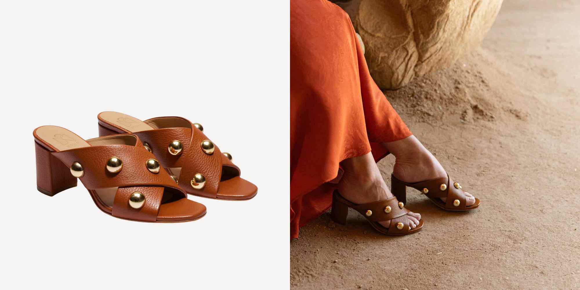 brown cross mules from nisolo