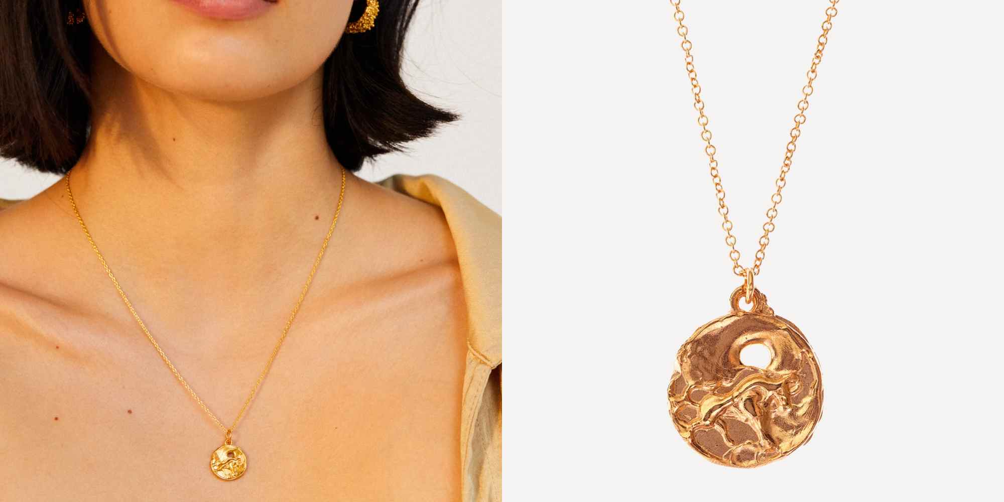 gold medallion necklace from alighieri