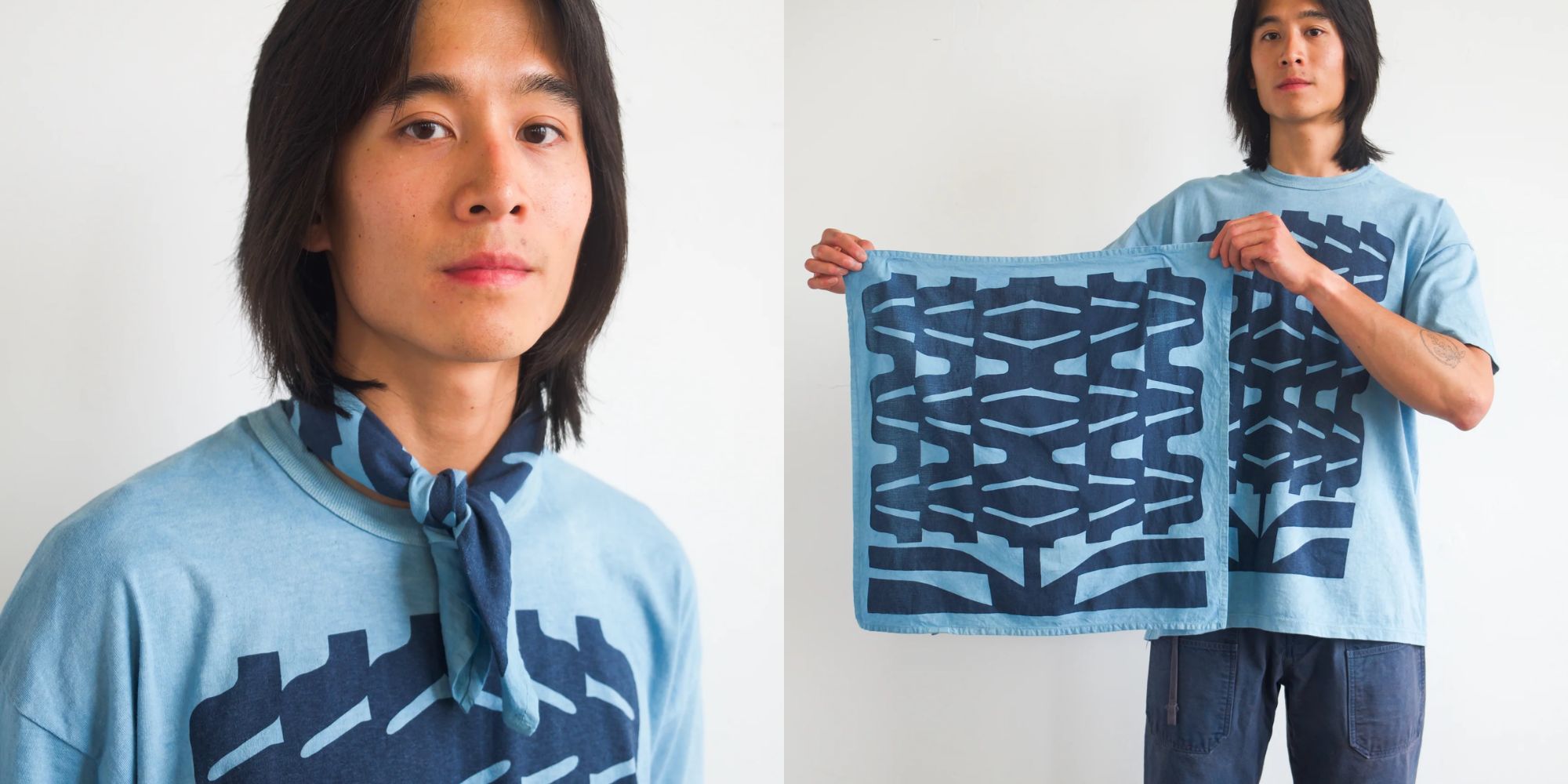 printed blue bandana from all we remember
