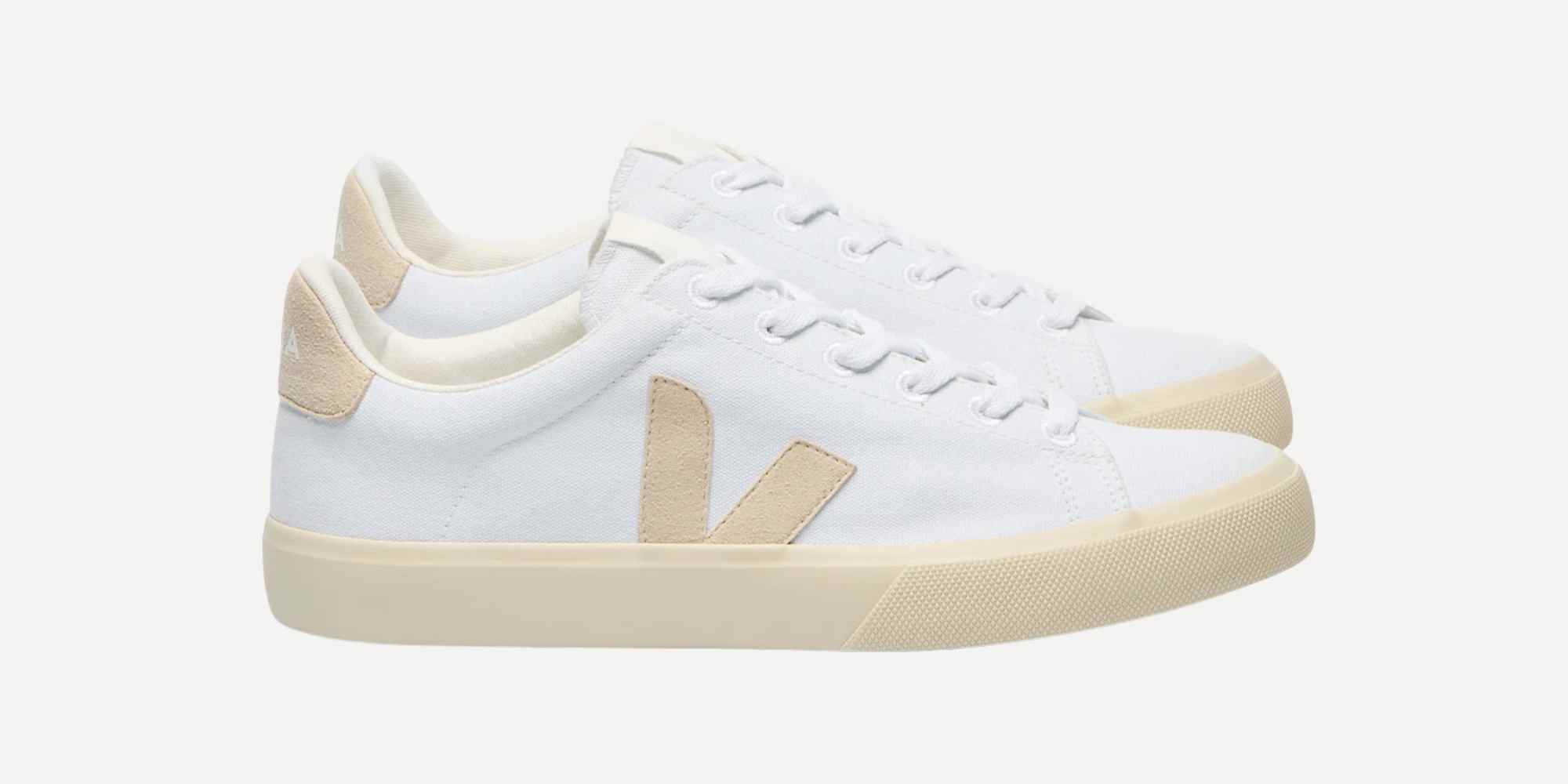 veja white and beige trainers