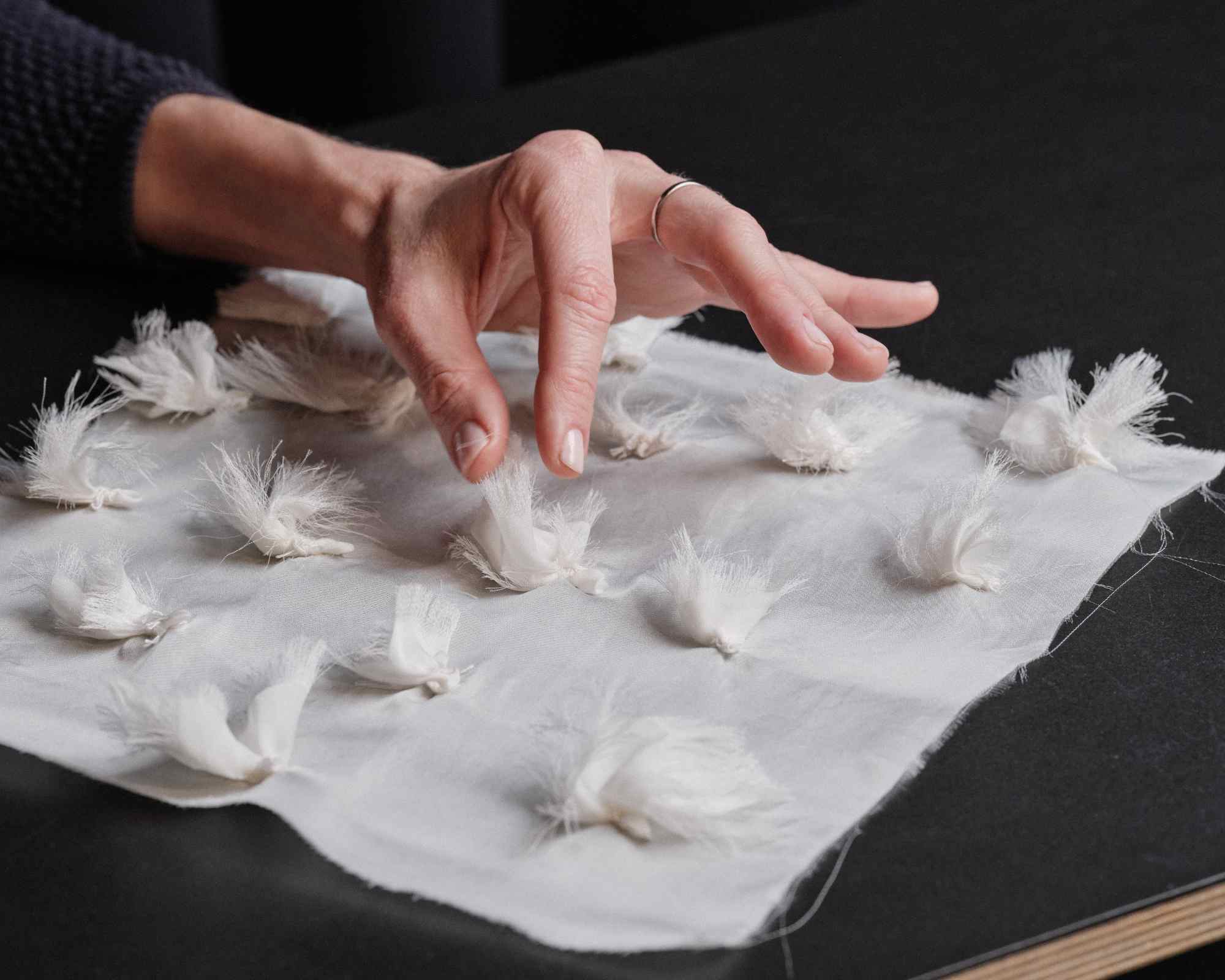 example of bird feather alternatives from collective fashion justice and felder felder