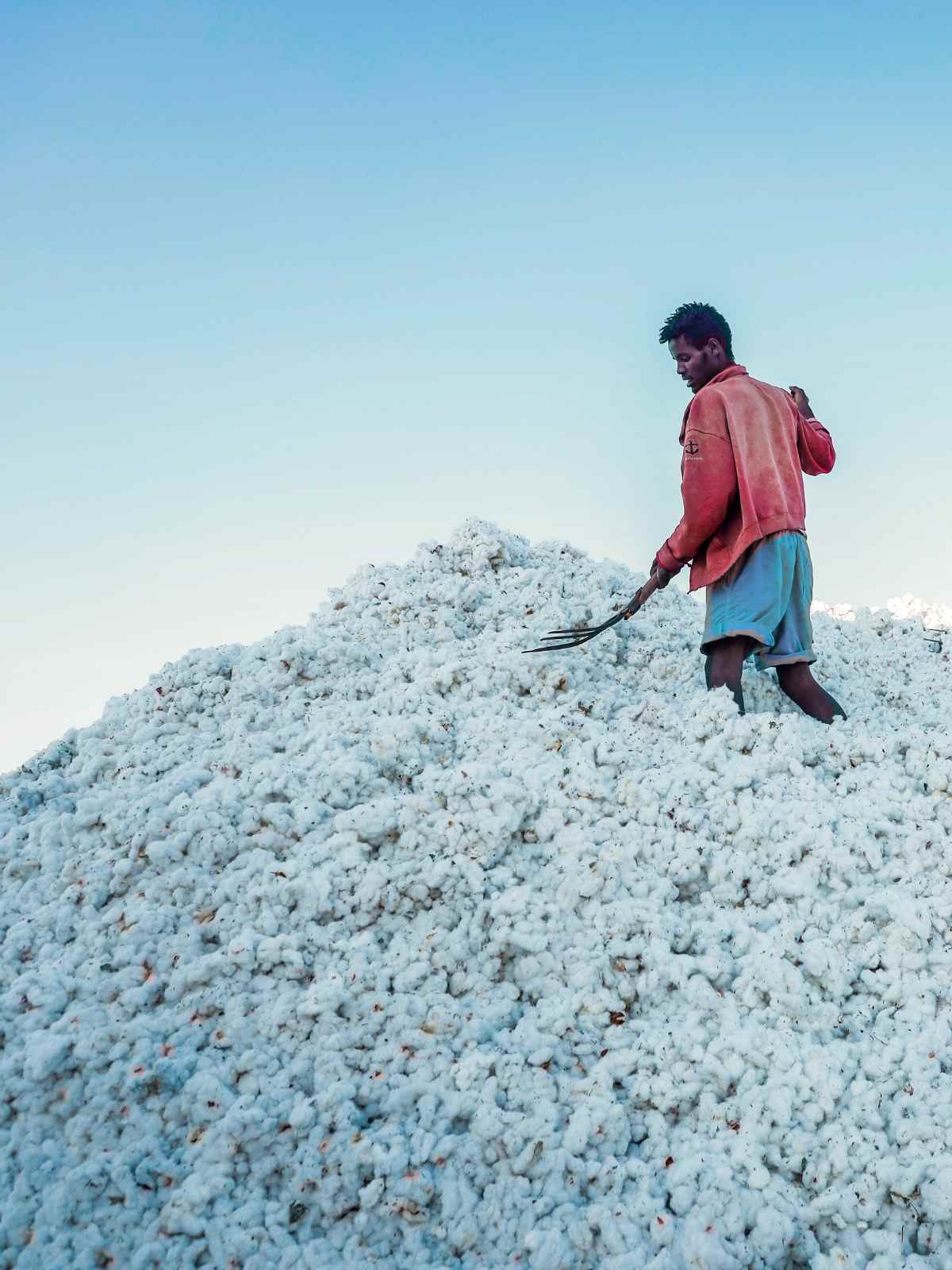 person working on the bottom up cotton project in ethiopa