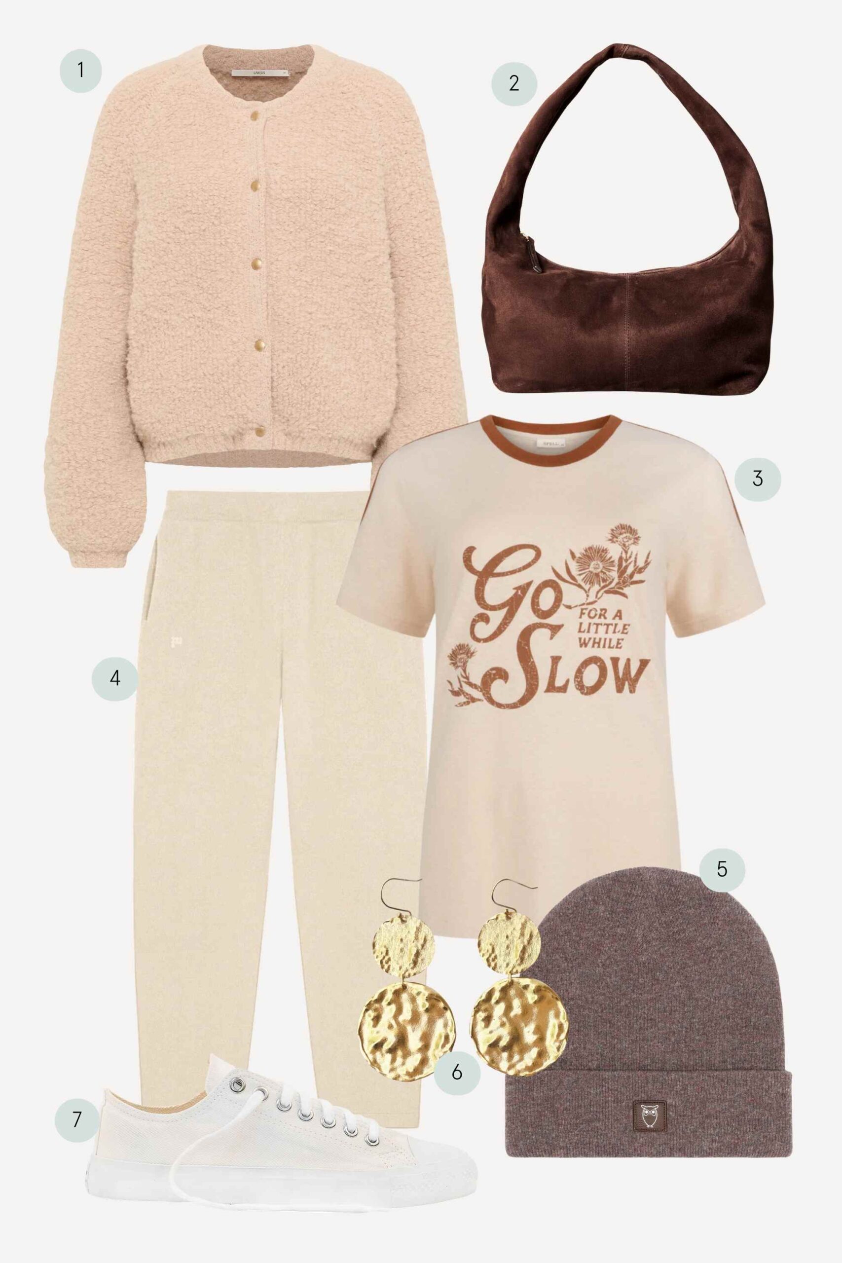 collage featuring more sustainable autumn outfit