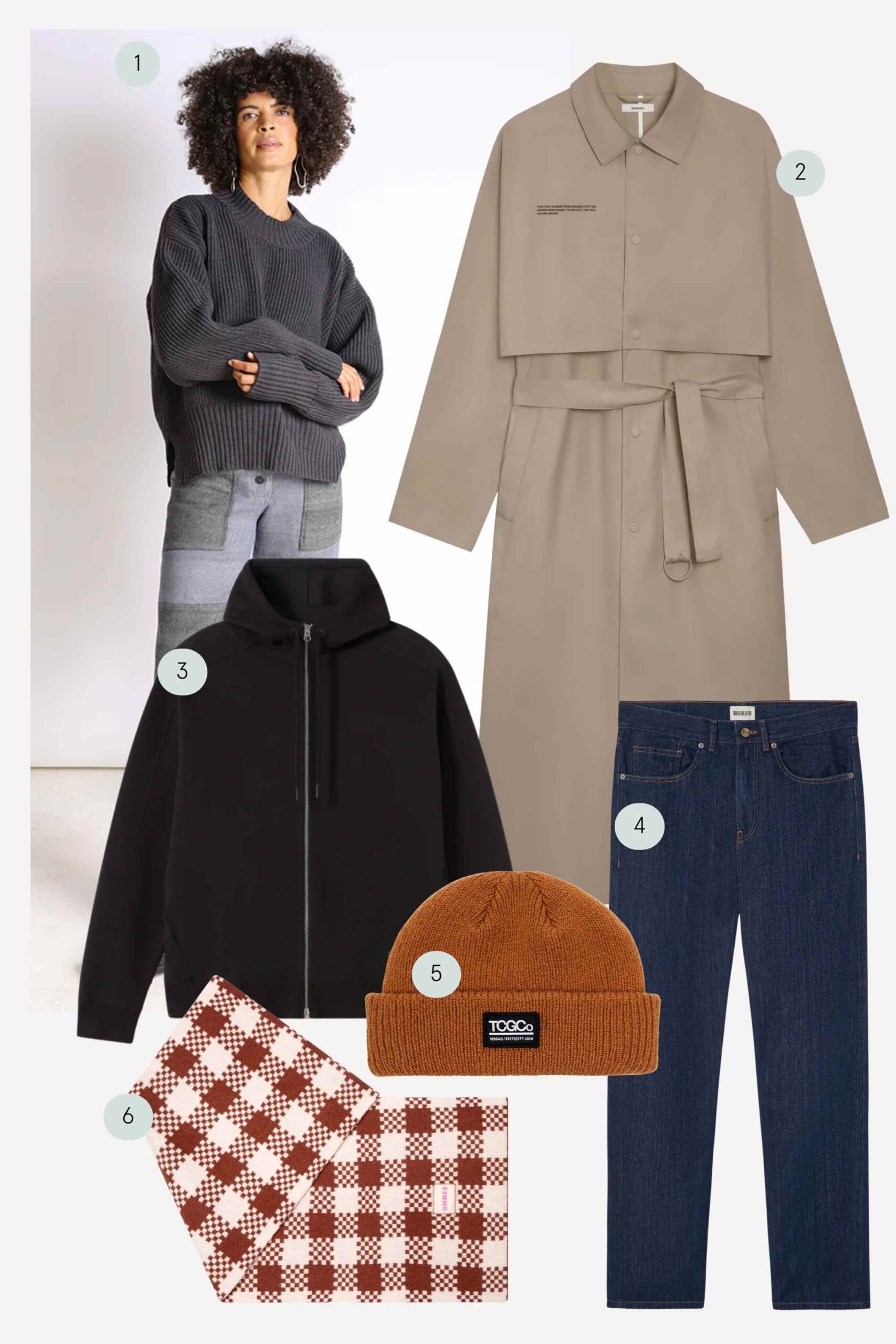 collage featuring more sustainable menswear