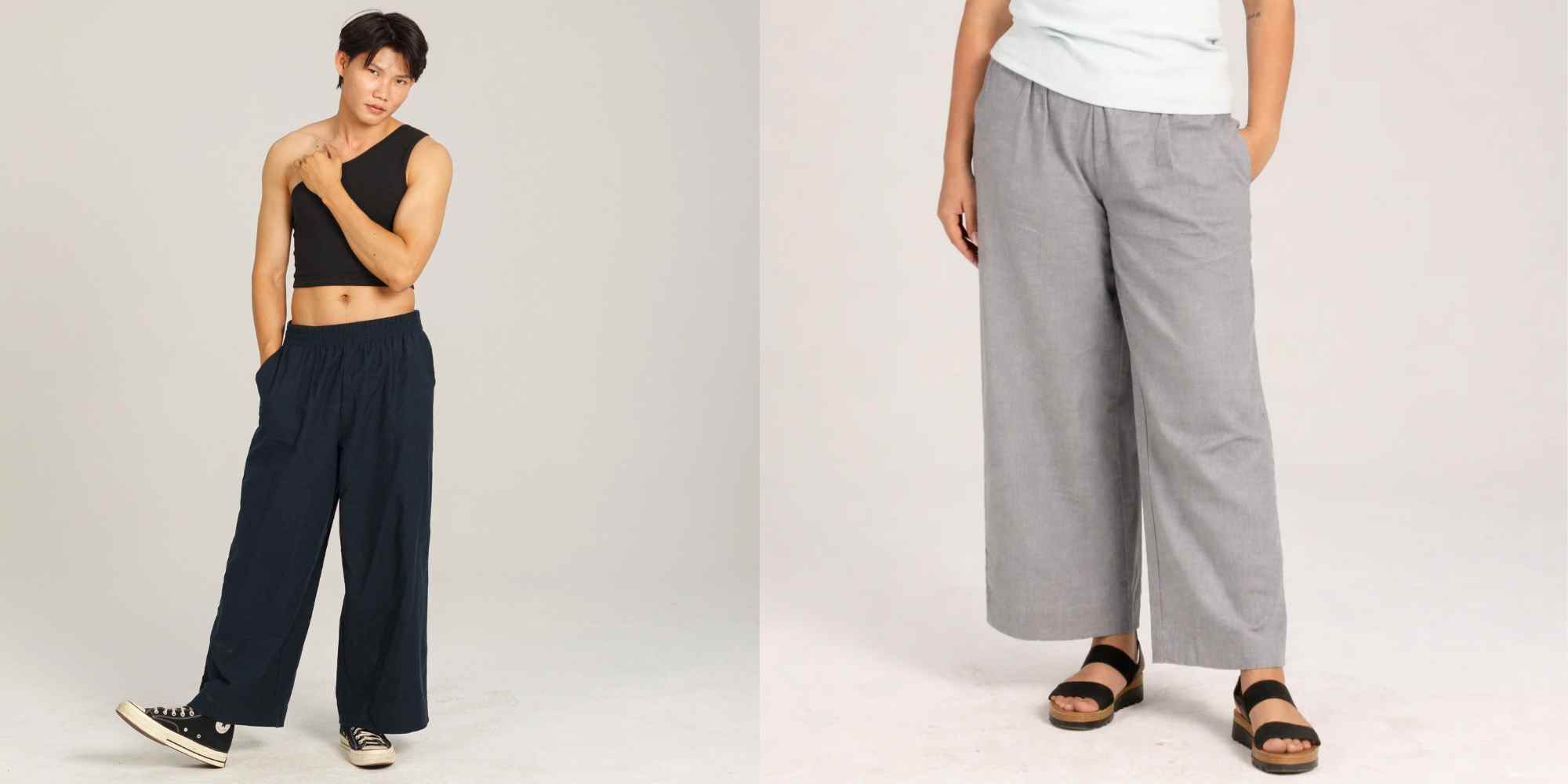 gender neutral linen trousers from dorsu