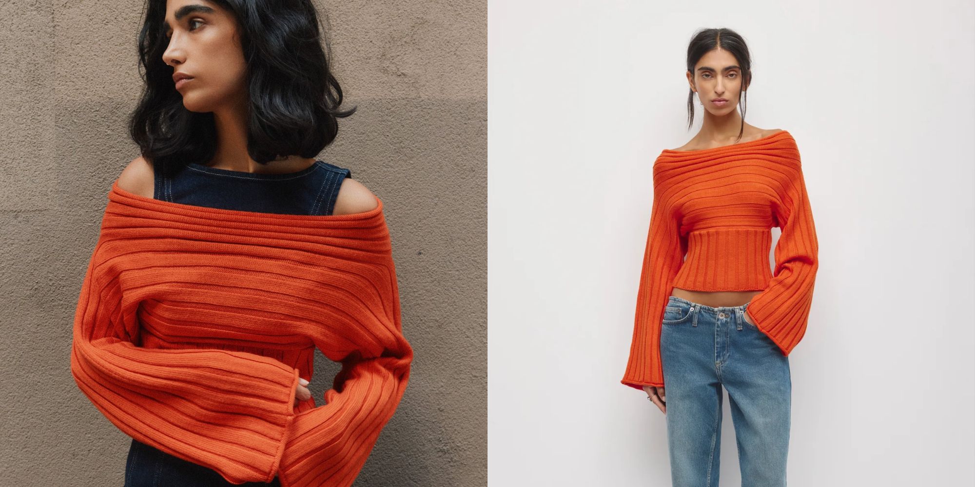 orange wool sweater from kotn