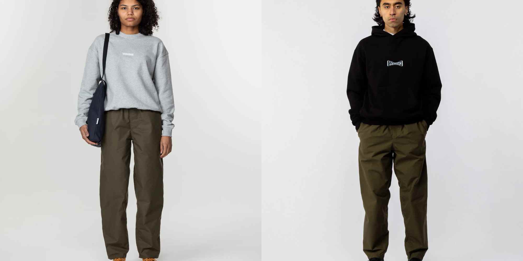 people wearing gender neutral trousers from wawwa