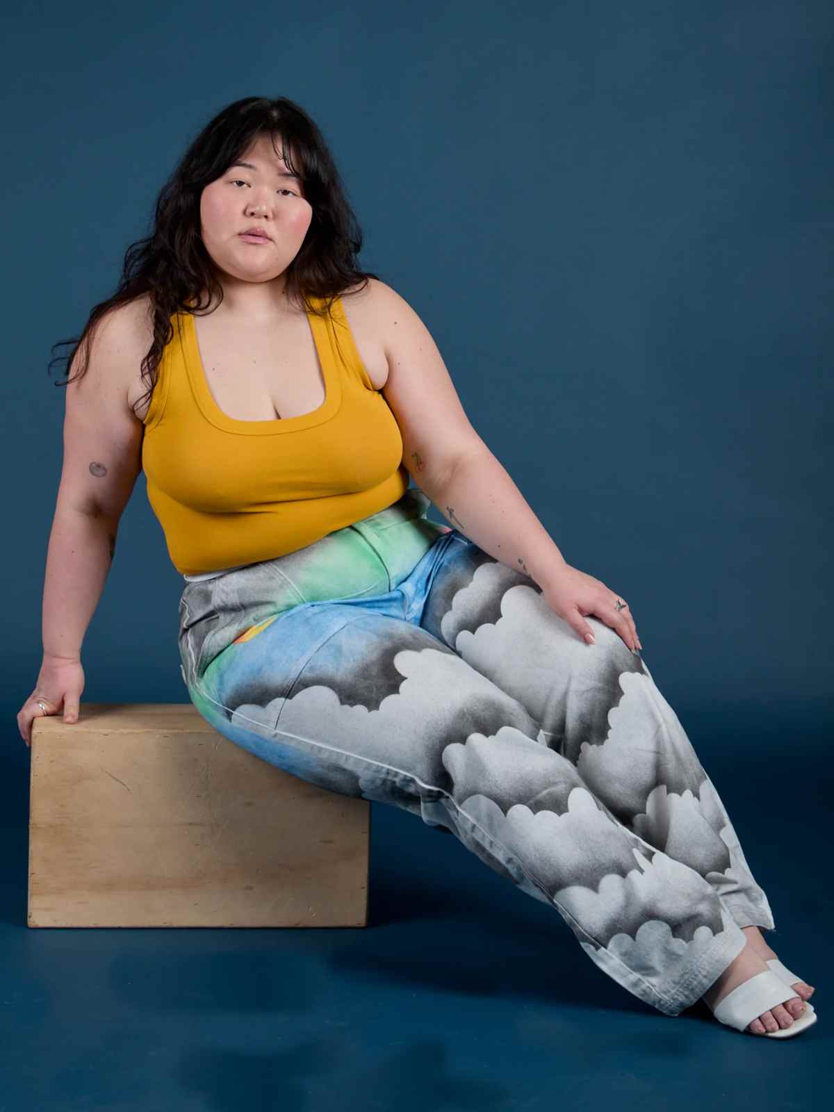 person wearing clothing from size inclusive brand big bud press