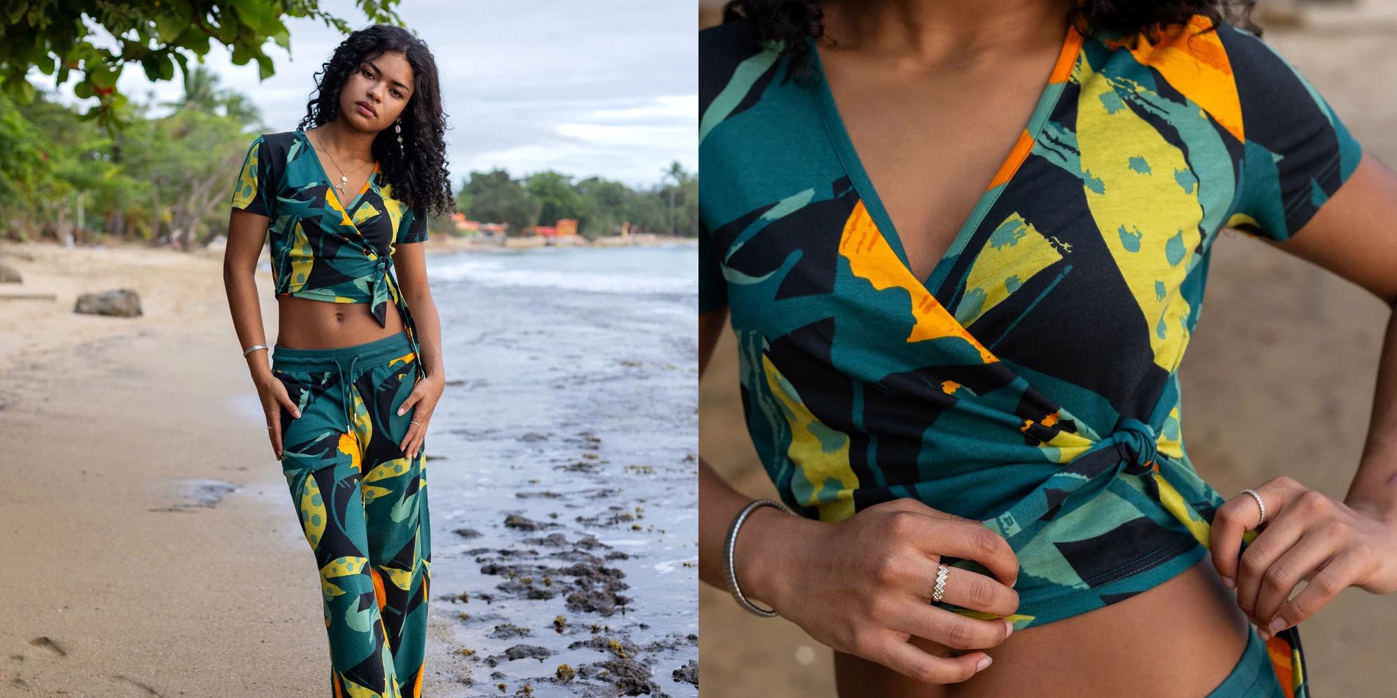 printed wrap top from happy earth