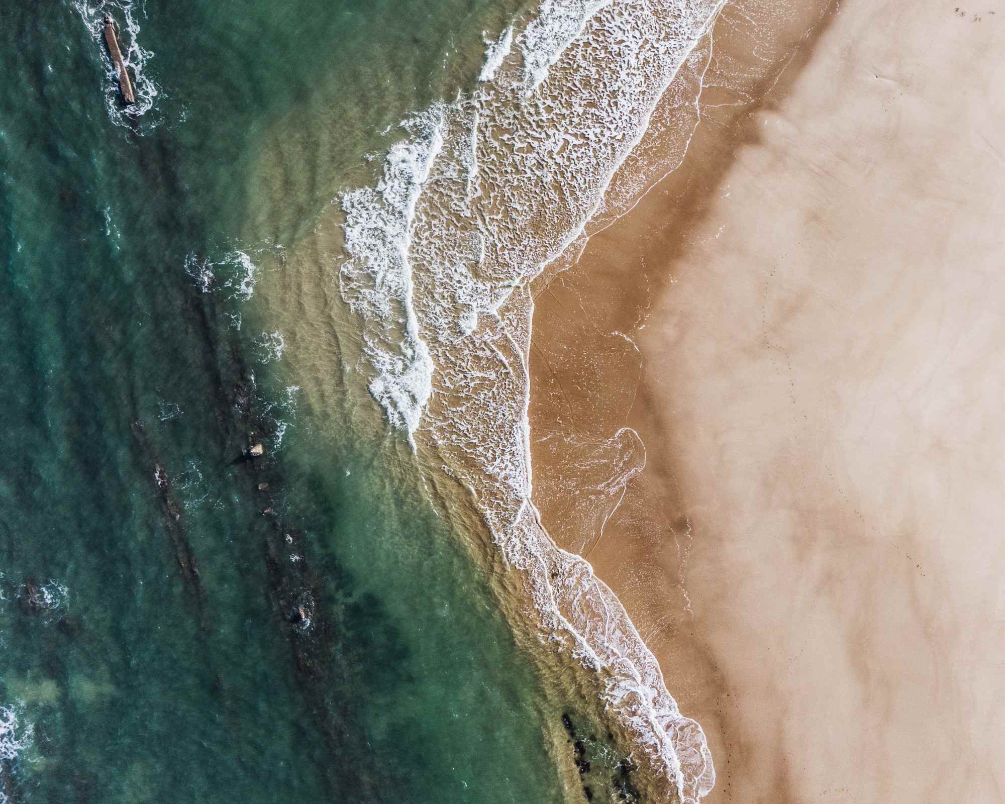 sea and the shore from above