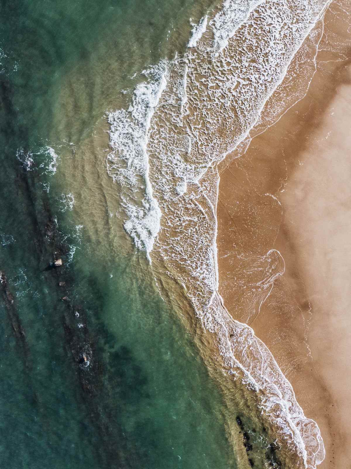 sea and the shore from above