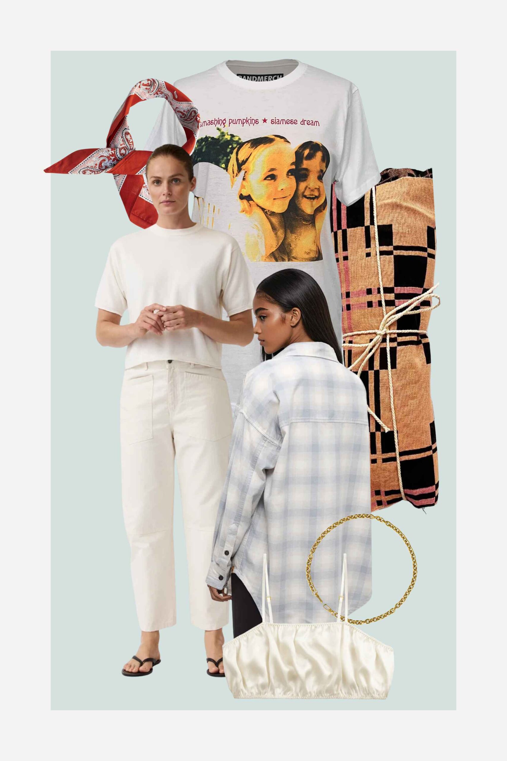 collage of more sustainable womenswear