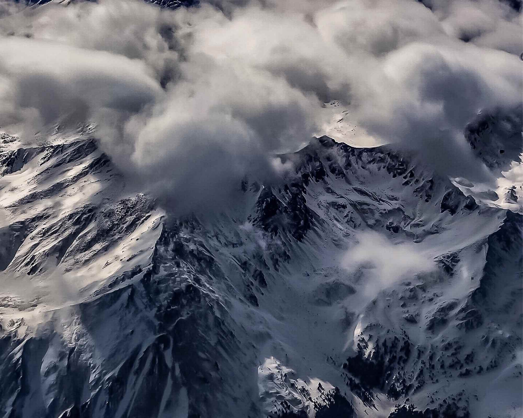 mountains seen from above