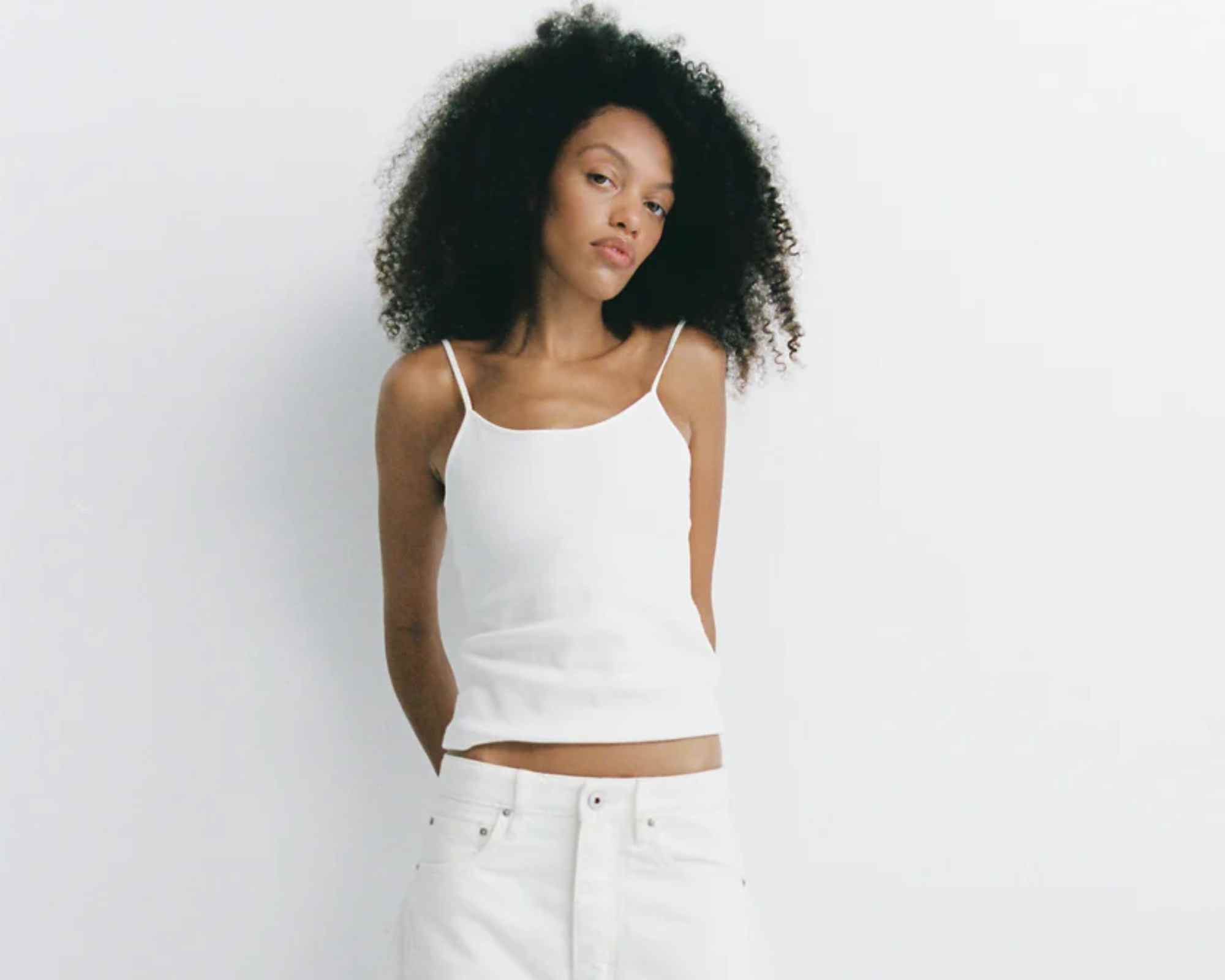 person wearing outfit from more sustainable brand outland denim