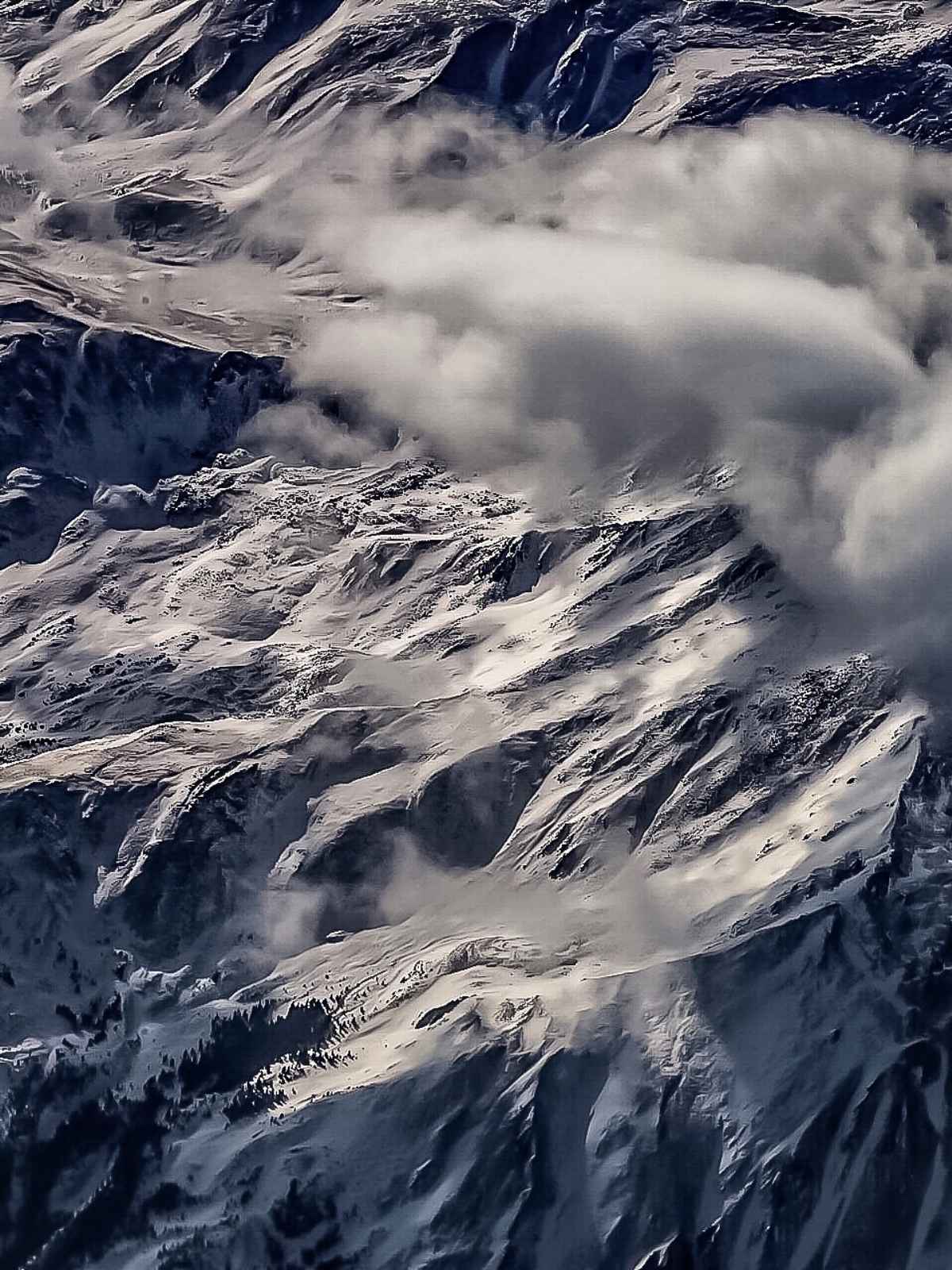 rocky mountains from above