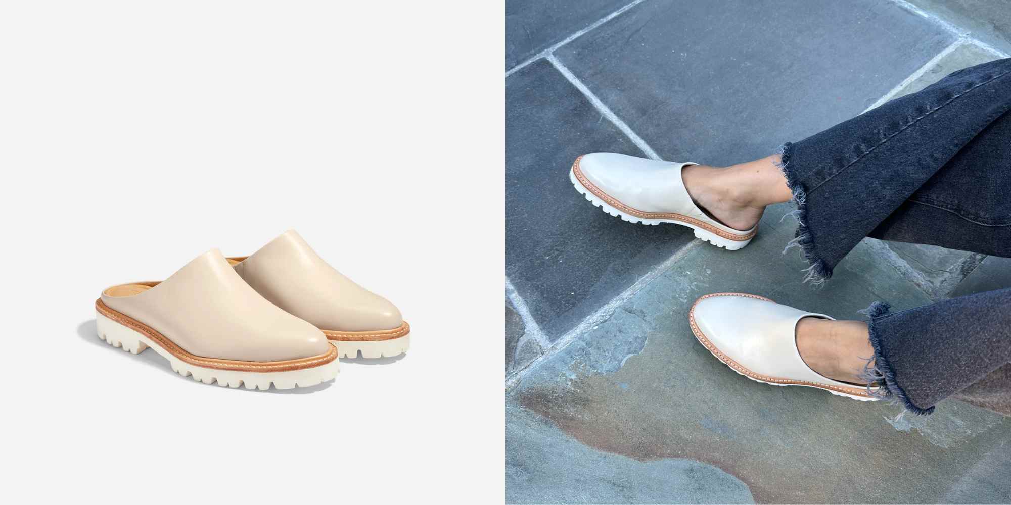 nisolo mules in beige