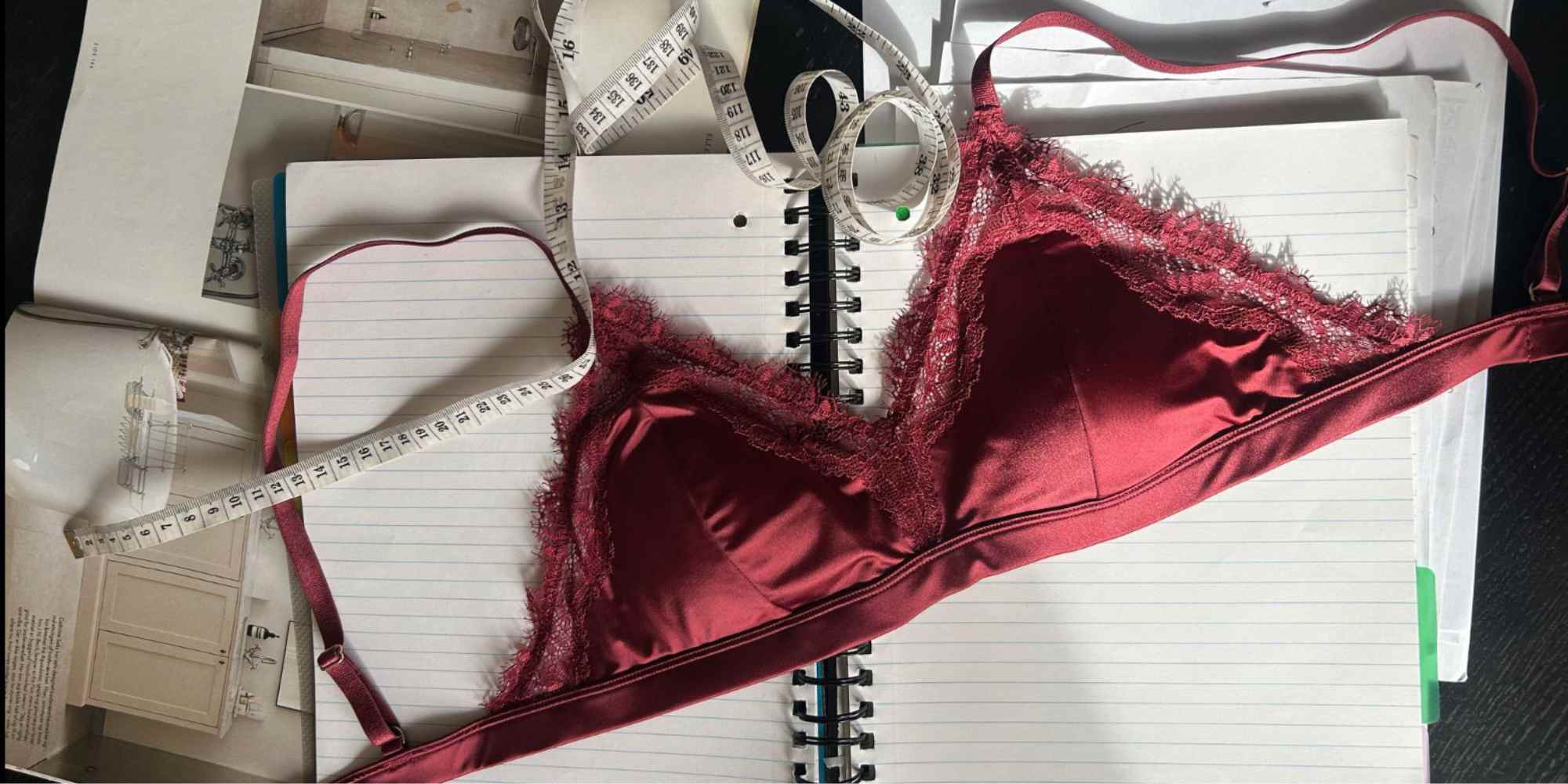 undercover red satin bra