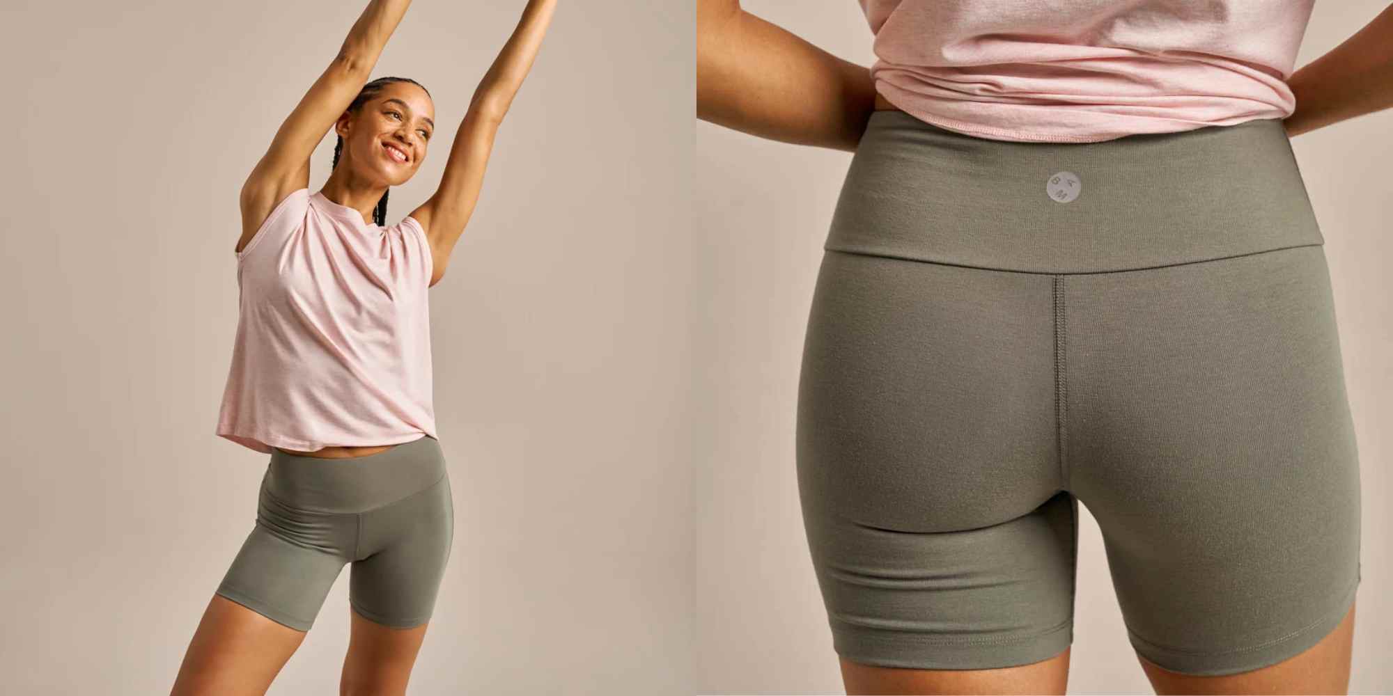 khaki cycling shorts from bam