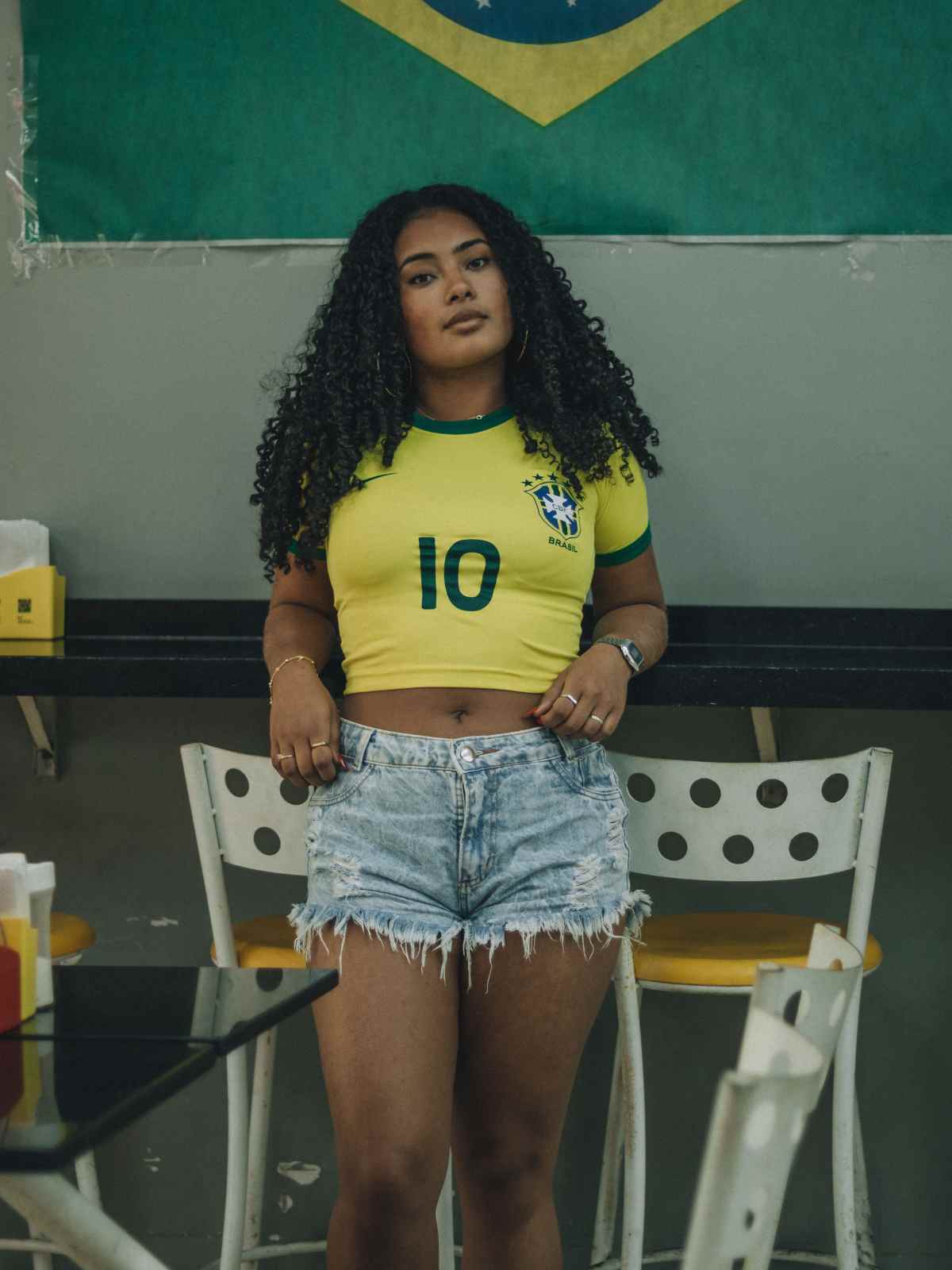 person wearing footbal shirt