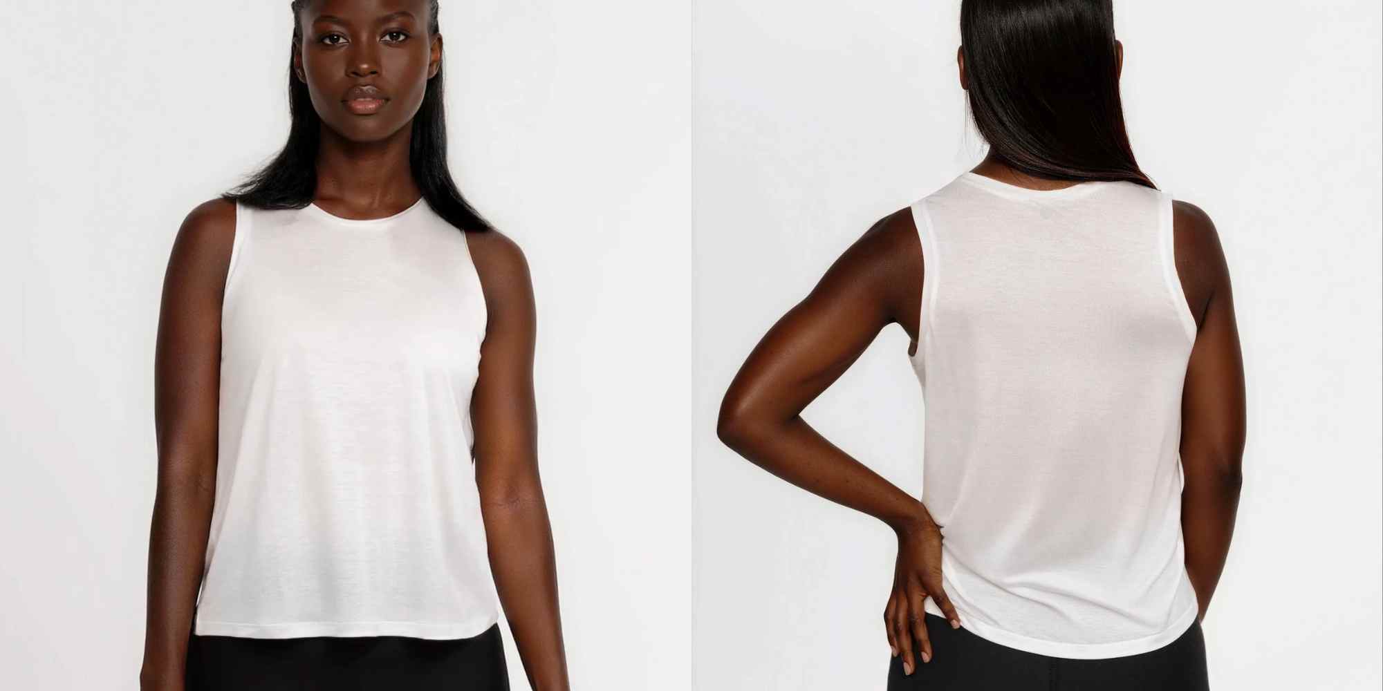 white lyocell tank top from tripulse