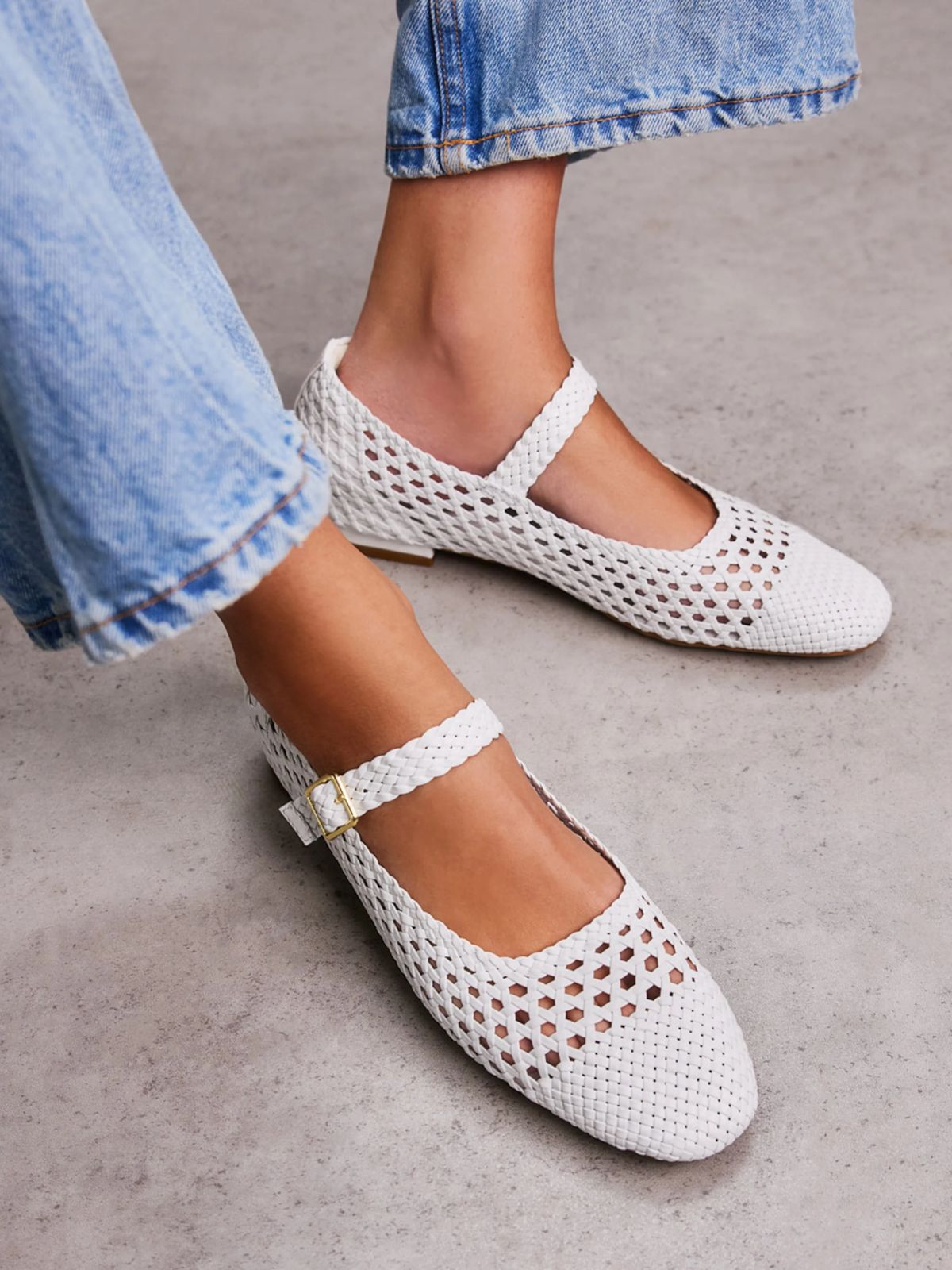 more sustainable woven leather ballet flats from bared footwear