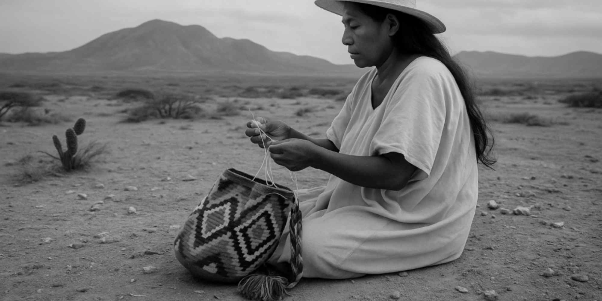 person weaving a bag for woven wildly, an indigenous colombian brand