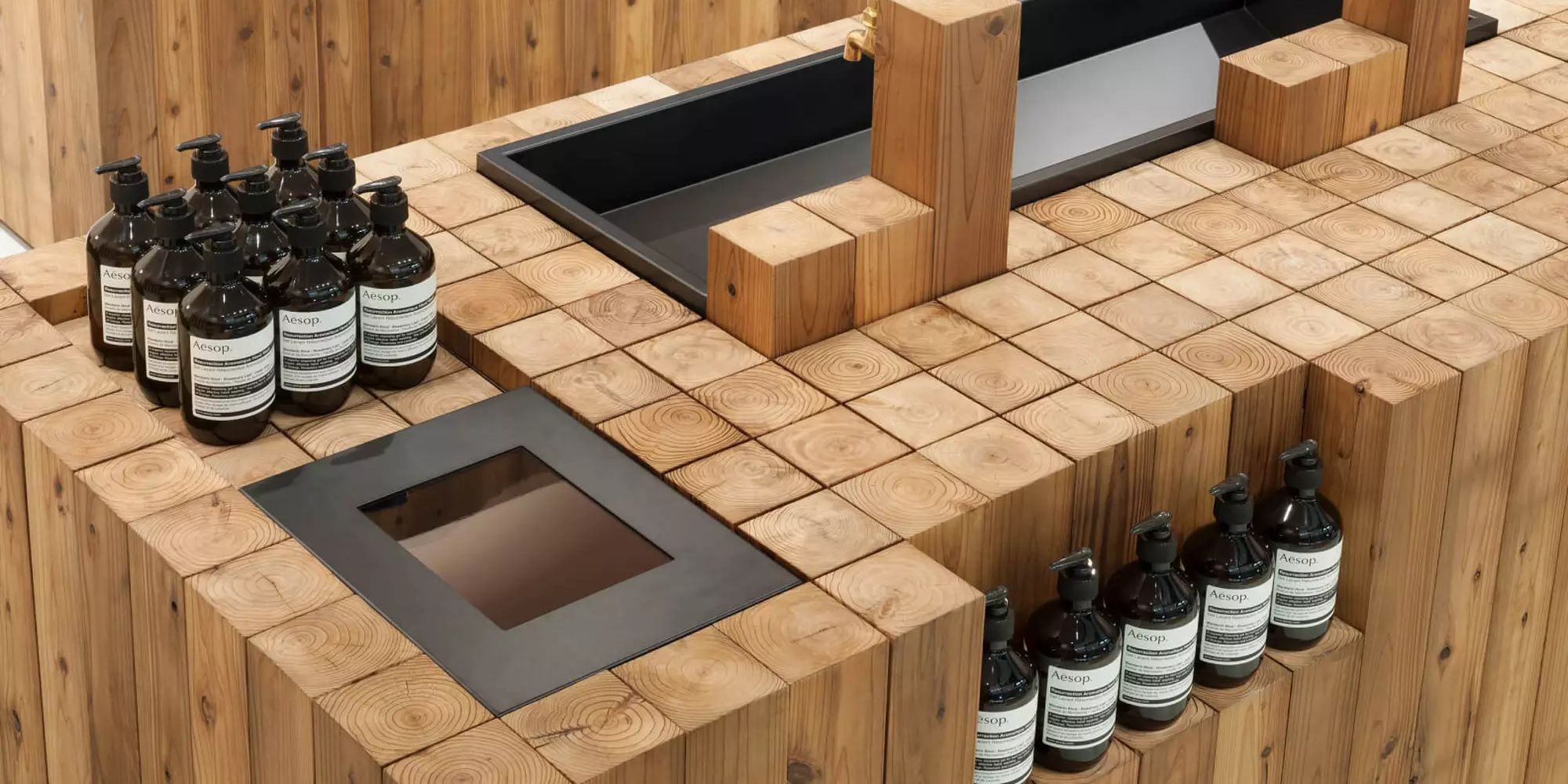 aesop beauty products in a store